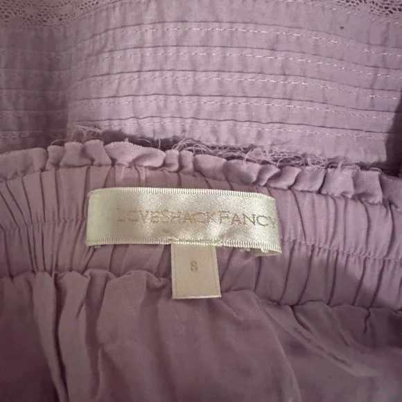 LoveShackFancy Purple Ruffle Mini Skirt